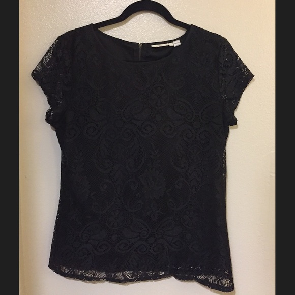 (Peppercorn) Lace Glittered Black Shirt - Picture 1 of 3